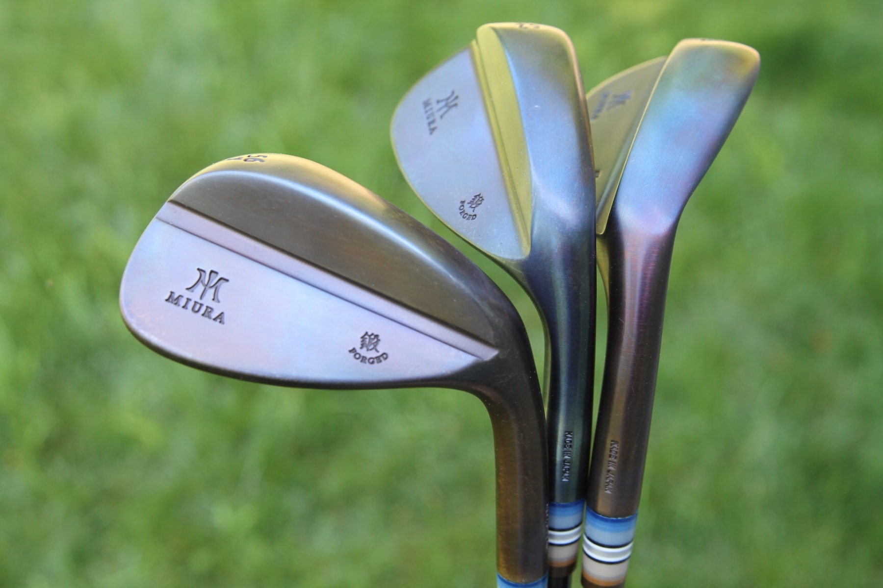 "1 of 1" Miura Forged Oil Can Wedge Set (52Y, 56Y and 60C) w/ S200 Black Wedge Shafts