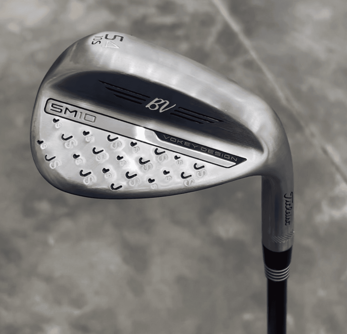 Vokey Design with Custom JS stamp, white and blue paintfill.